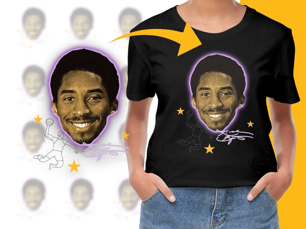 Kobe Bryant Smiling Basketball Legend Face Signed Design PNG File - Teepew