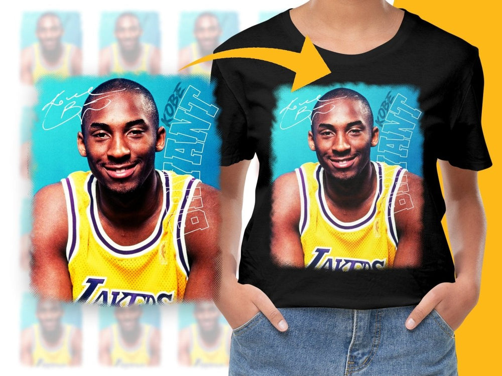 Kobe Bryant Smiling Portrait Basketball Legend PNG File - Teepew