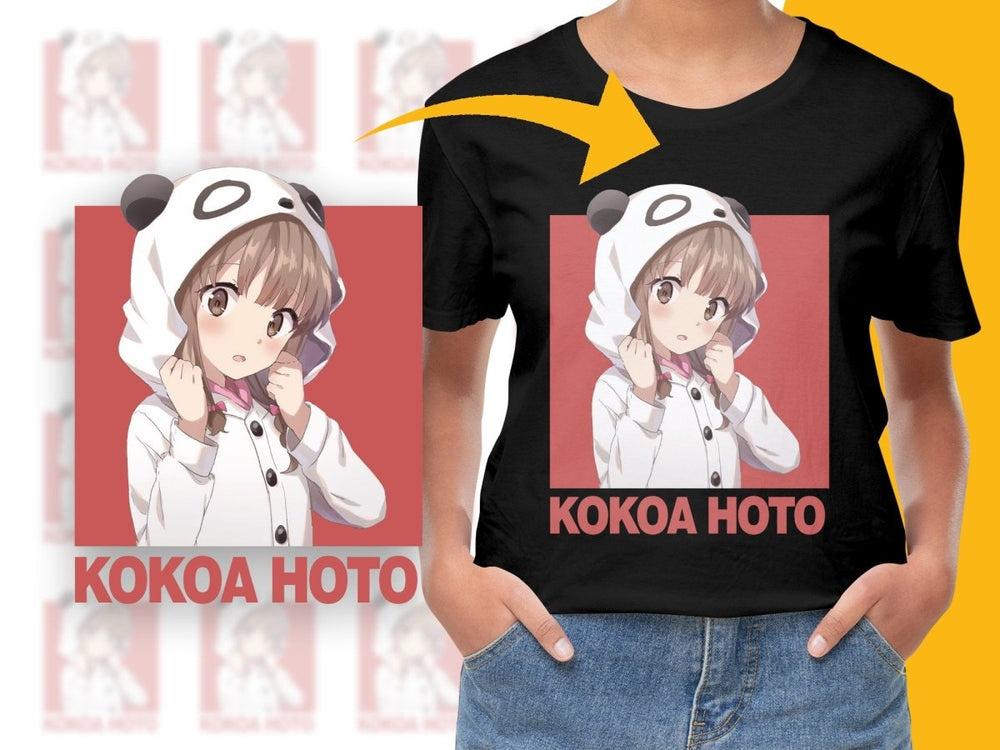 Kokoa Hoto Panda Hoodie Cute Anime PNG Digital - Teepew