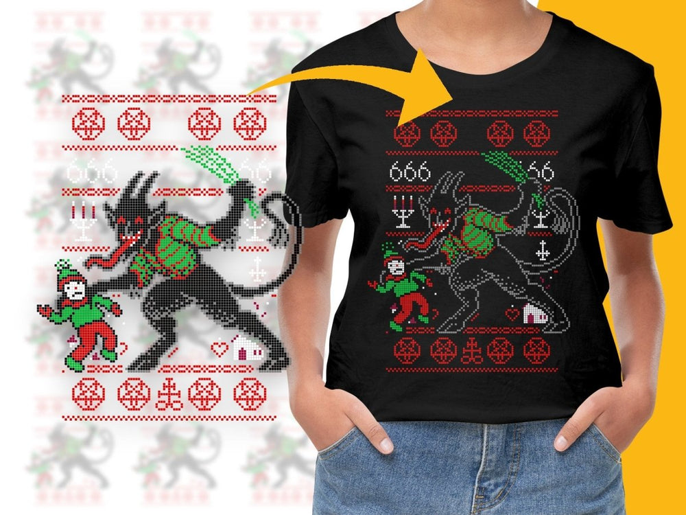 Krampus Ugly Christmas Sweater Design PNG File - Teepew
