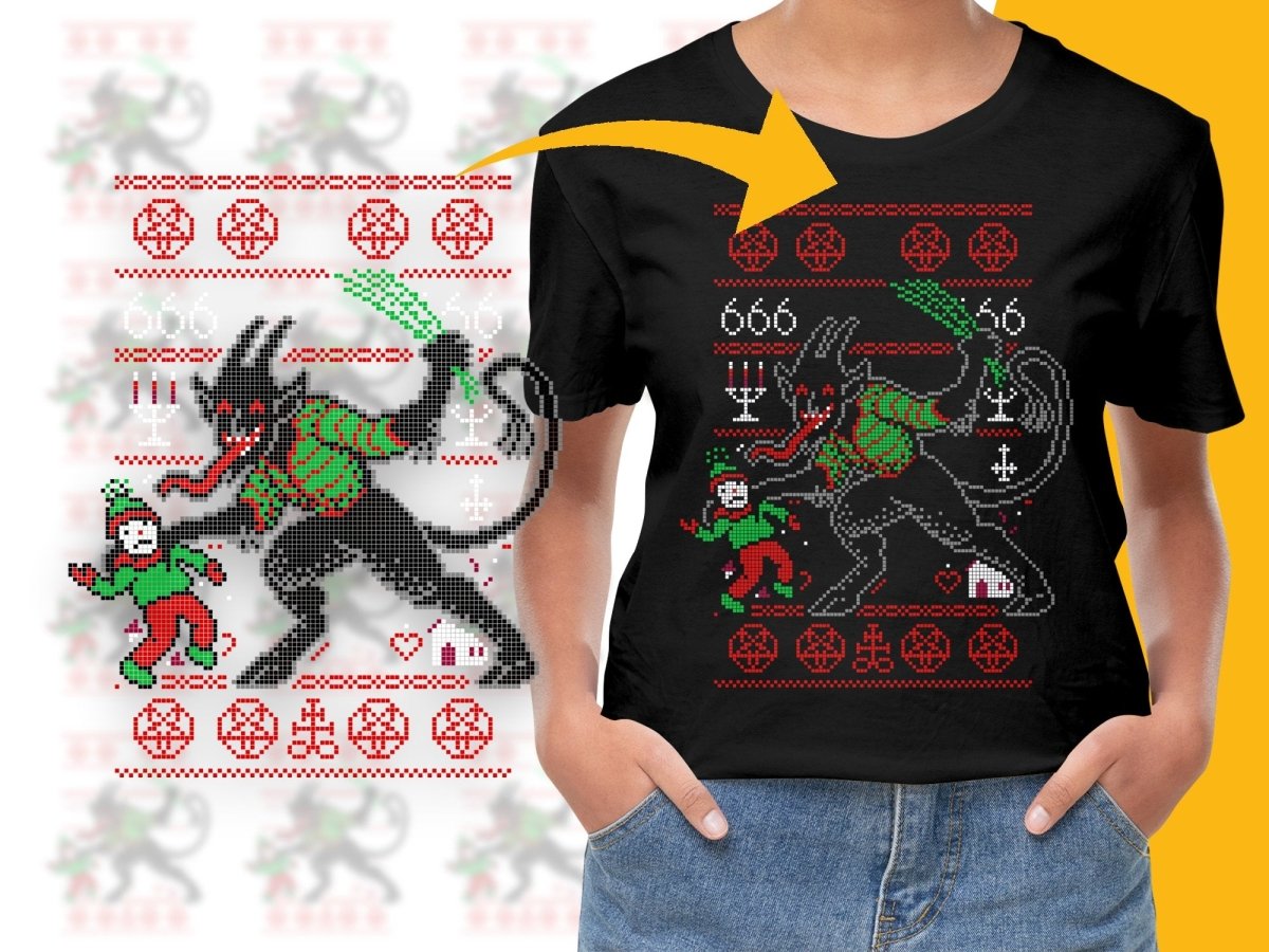Krampus Ugly Christmas Sweater Design PNG File - Teepew