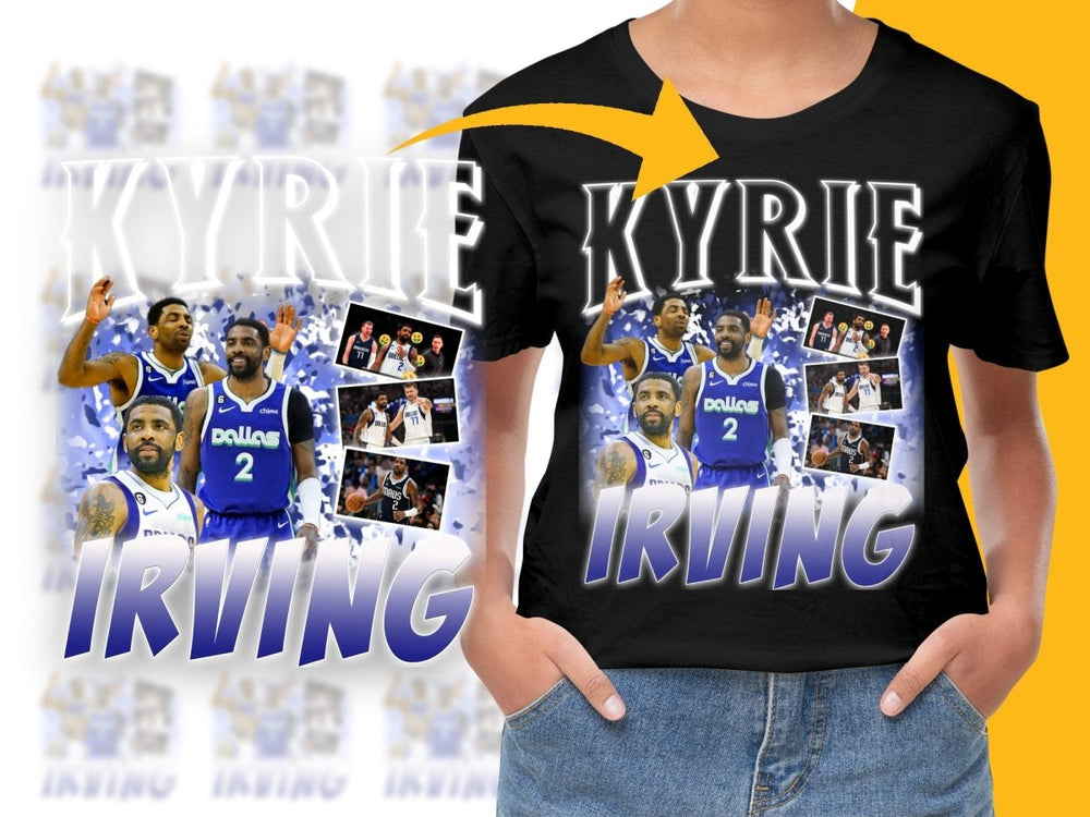 Kyrie Irving Dallas Mavericks Basketball Superstar Bootleg PNG File - Teepew