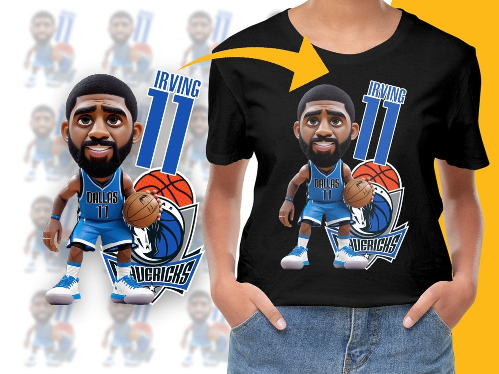 Kyrie Irving Dallas Mavericks Inspired Cartoon Basketball Player T-shirt - Teepew