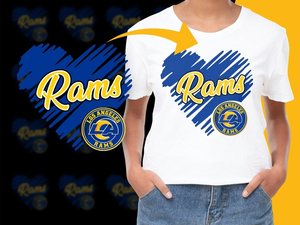 LA Rams Logo Heart Design Graphic PNG File - Teepew