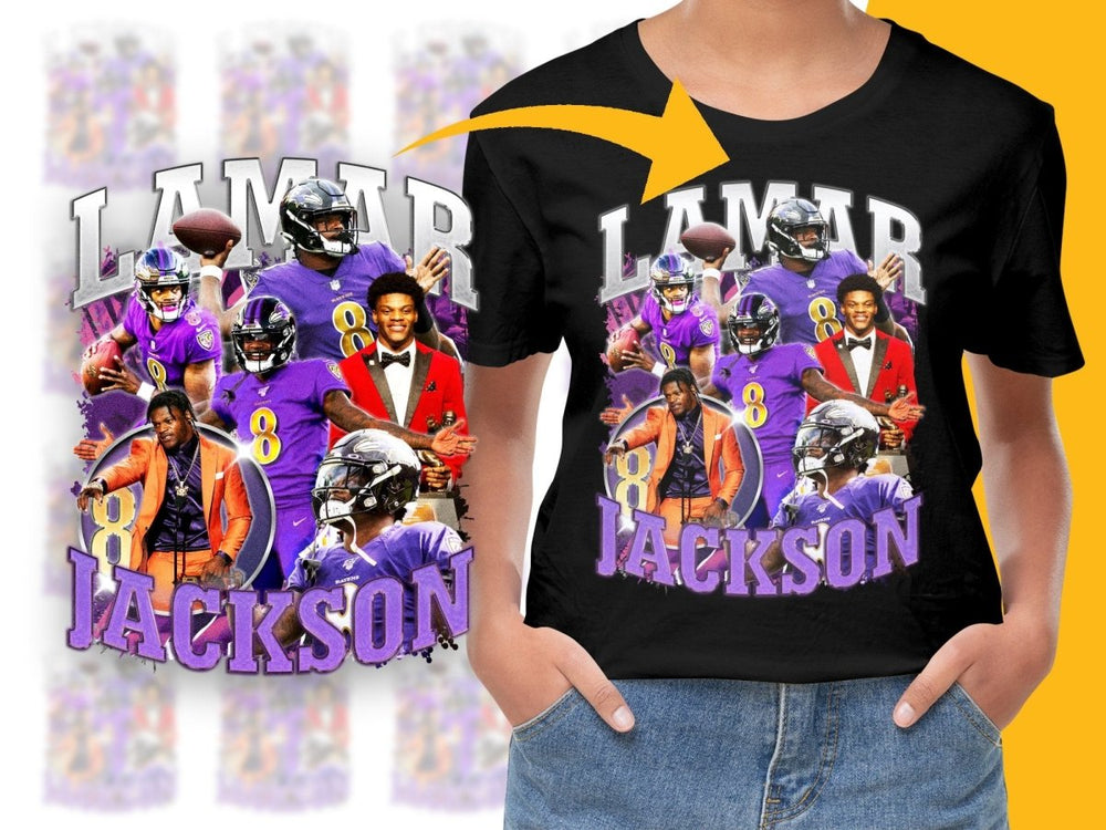 Lamar Jackson Bootleg Design Sports Fan PNG File - Teepew