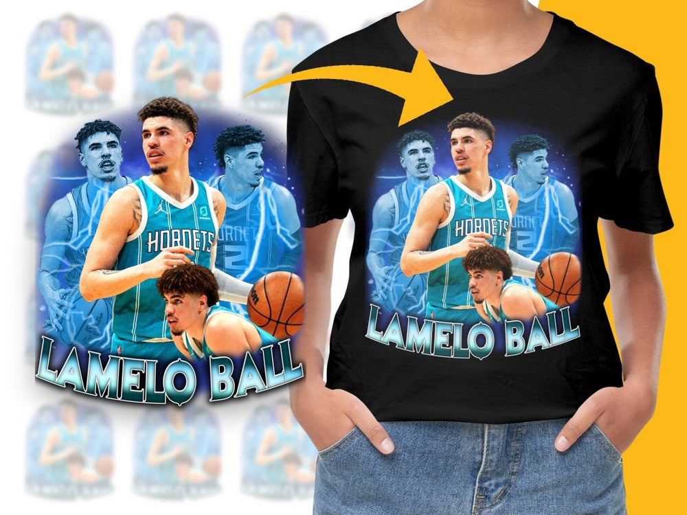 LaMelo Ball Charlotte Hornets Basketball Superstar Bootleg PNG File - Teepew