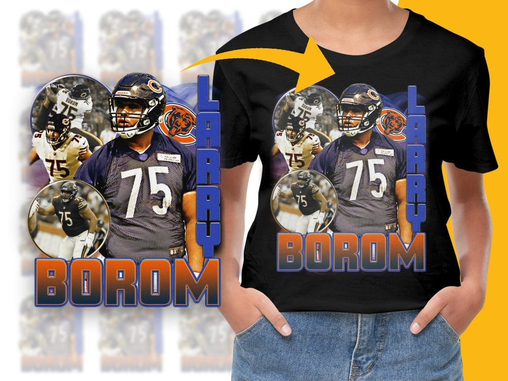 Larry Borom Chicago Bears Bootleg Retro Style PNG File - Teepew