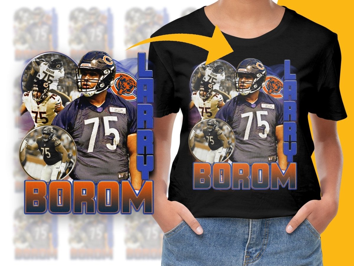 Larry Borom Chicago Bears Bootleg Retro Style PNG File - Teepew