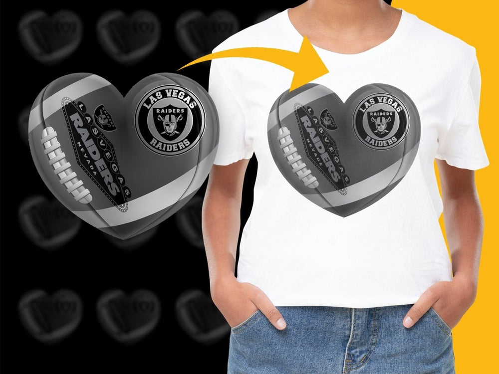 Las Vegas Raiders Football Design Heart PNG File - Teepew