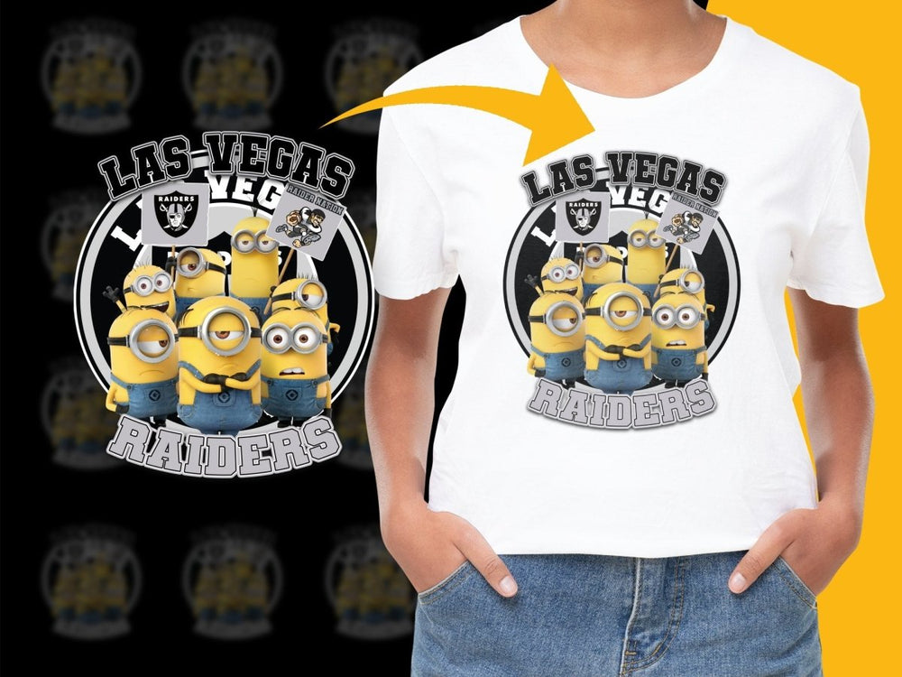 Las Vegas Raiders Minions Graphic Short Sleeve PNG File - Teepew