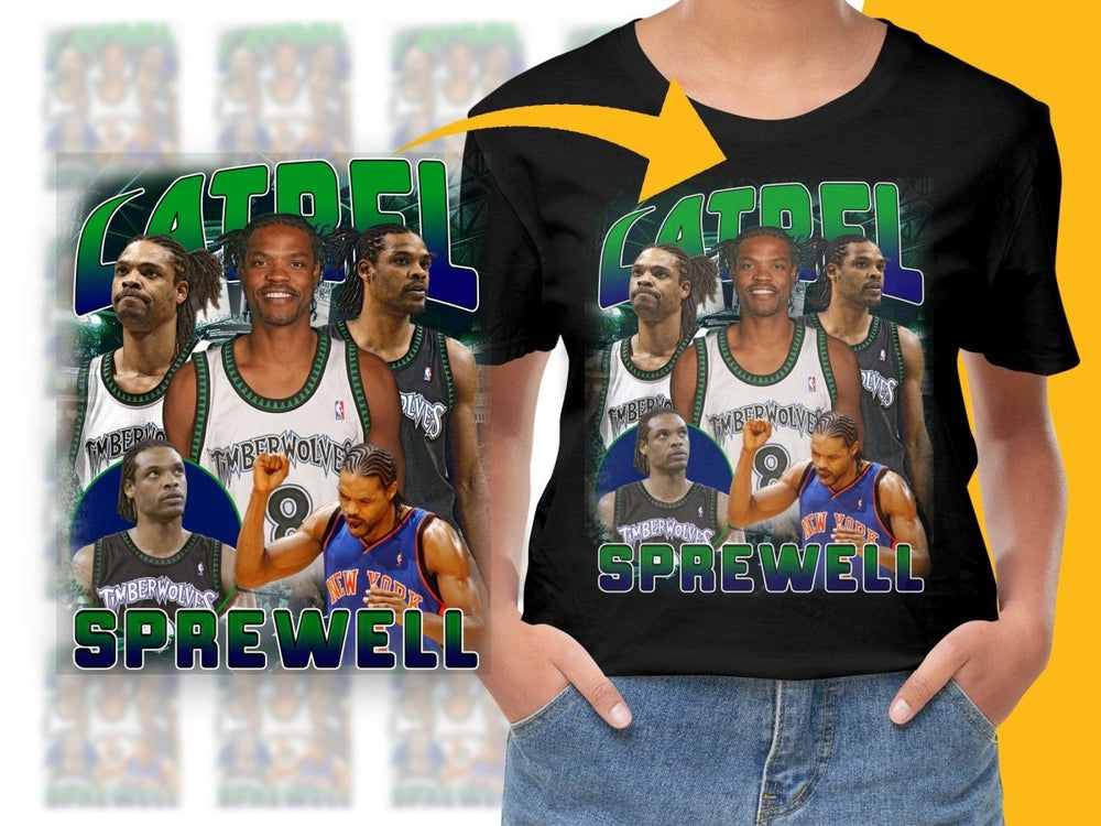 Latrell Sprewell Timberwolves New York Basketball Legend Bootleg PNG File - Teepew