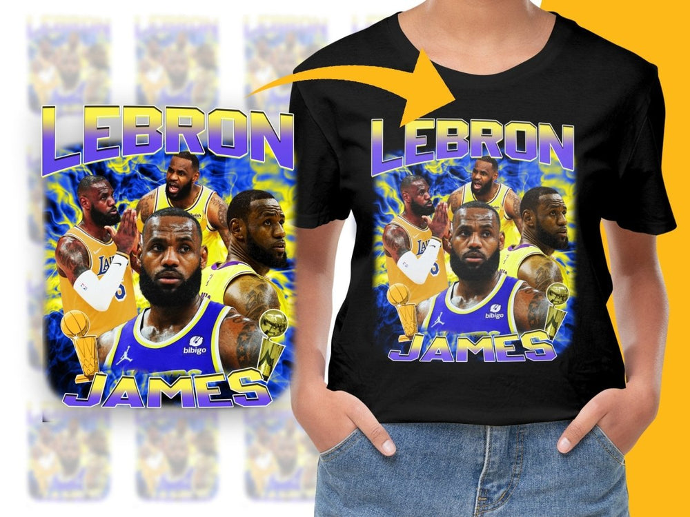Lebron James Iconic Basketball Legend Bootleg PNG File - Teepew