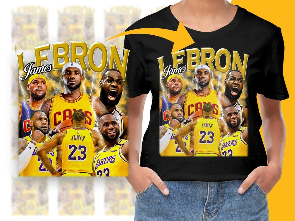 LeBron James Iconic Moments Basketball Legend Bootleg PNG File - Teepew