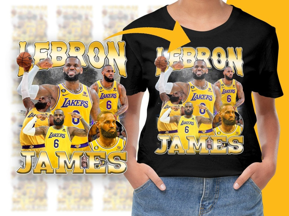 Lebron James Los Angeles Lakers Basketball Superstar Bootleg PNG File - Teepew