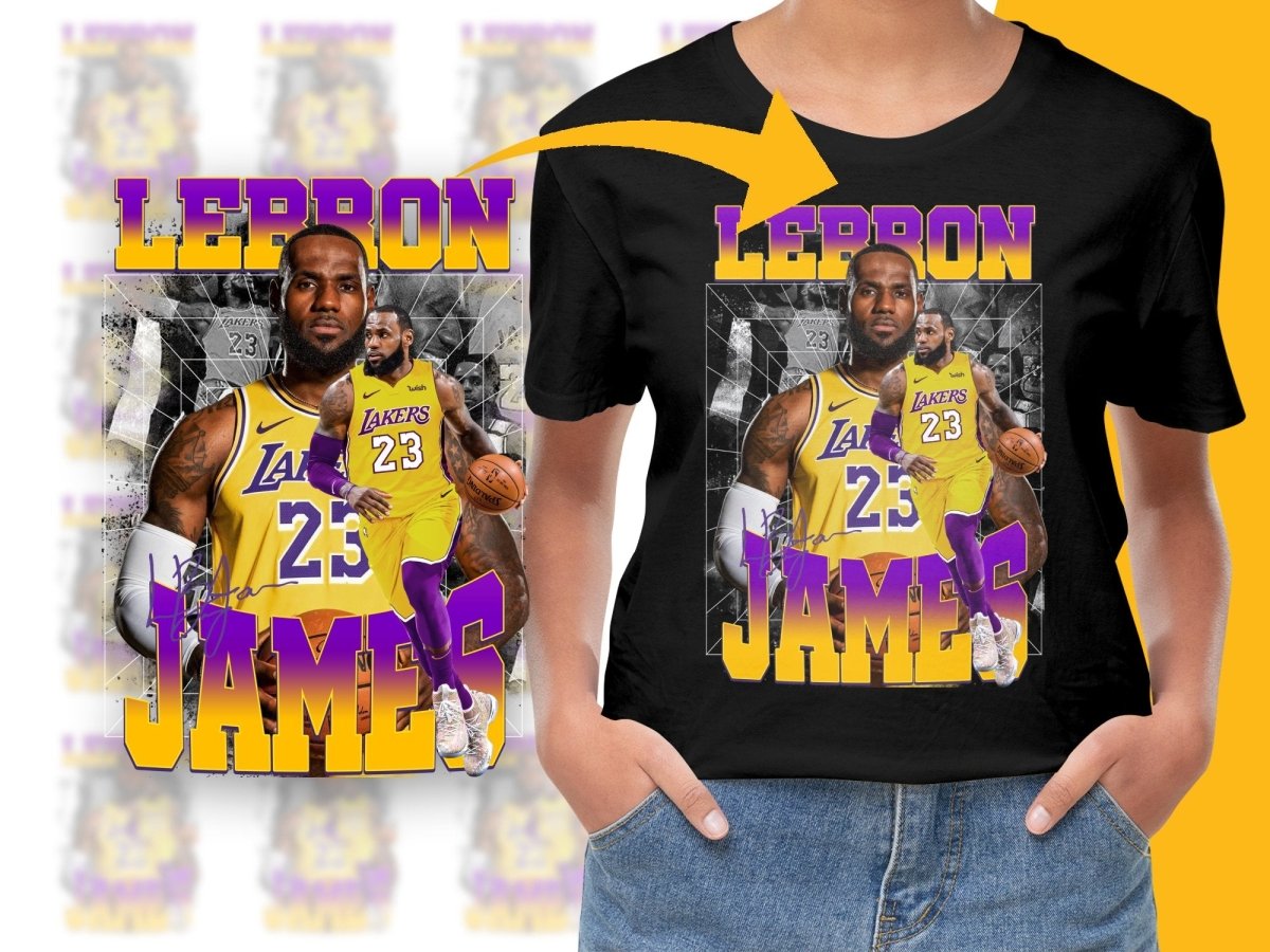 Lebron James Number 23 Los Angeles Lakers Bootleg PNG File - Teepew