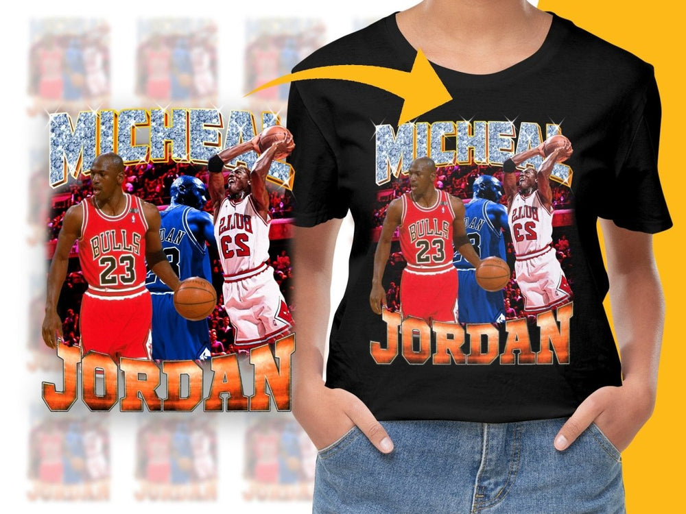 Legendary Basketball Icon Michael Jordan Basketball Superstar Bootleg PNG File - Teepew