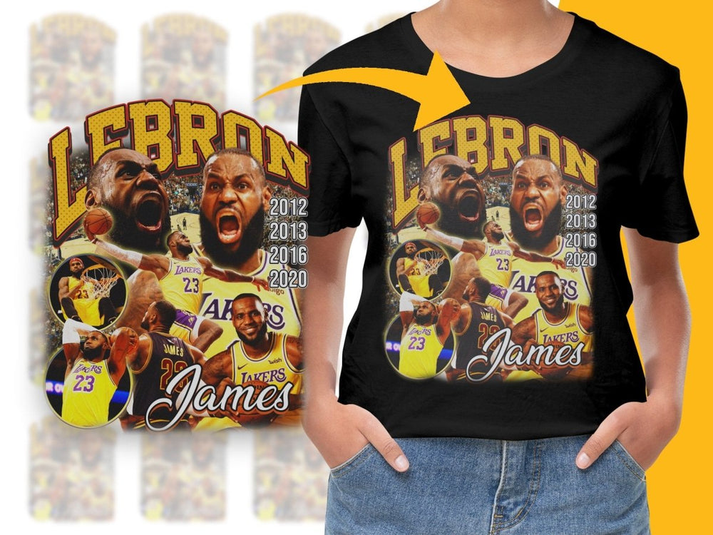 Legendary Basketball Superstar LeBron James Bootleg PNG File - Teepew