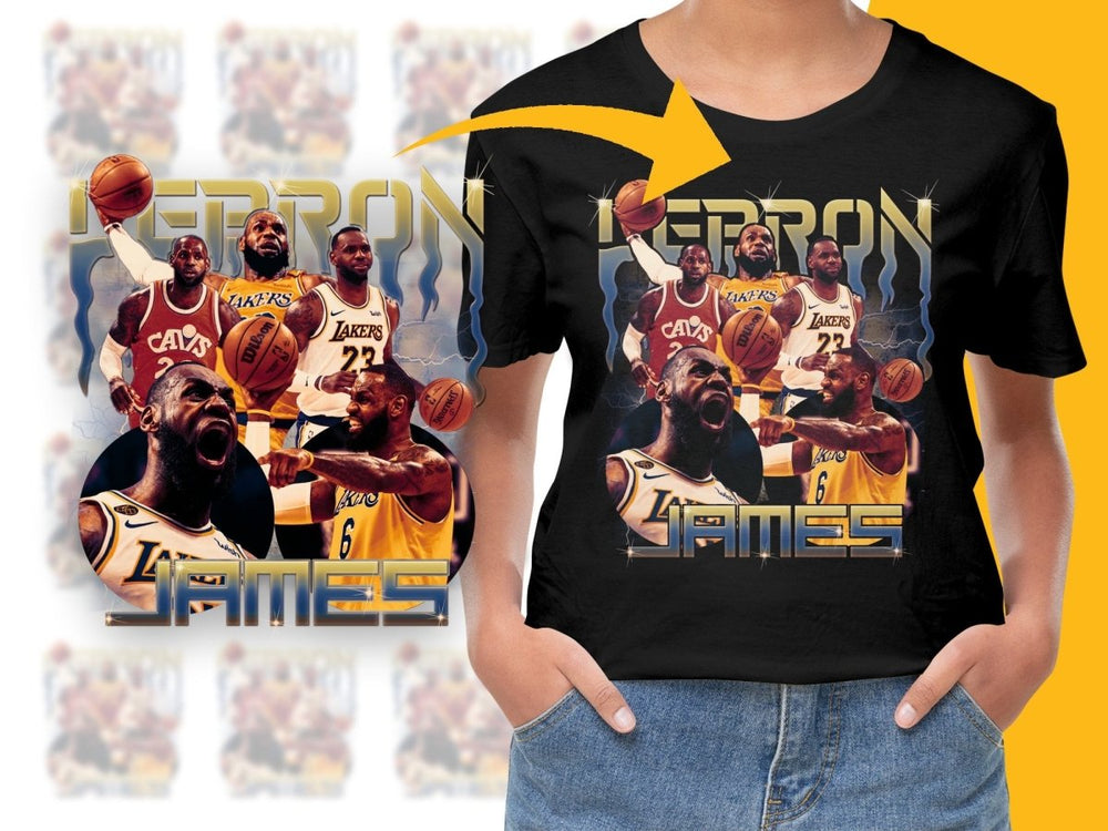 Legendary Basketball Superstar Lebron James Bootleg PNG File - Teepew