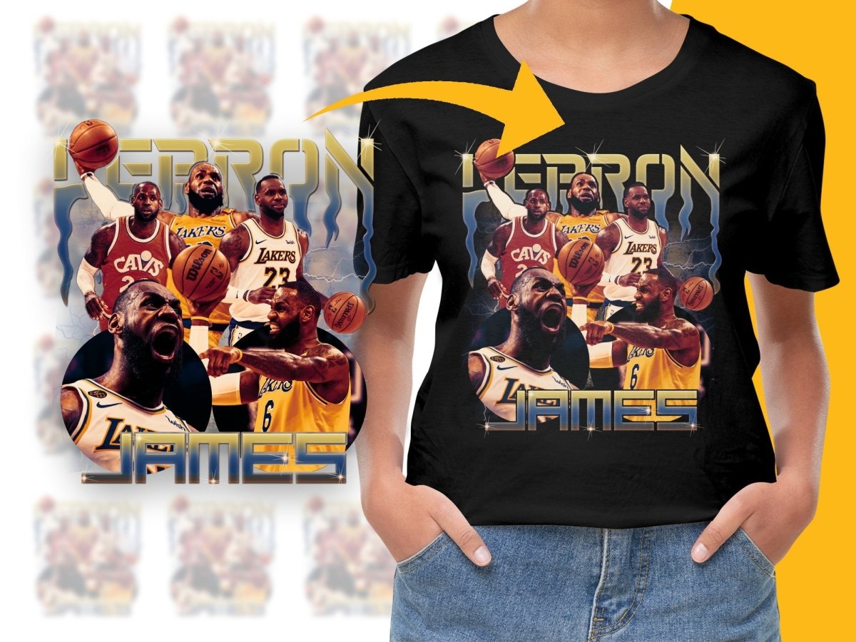 Legendary Basketball Superstar Lebron James Bootleg PNG File - Teepew