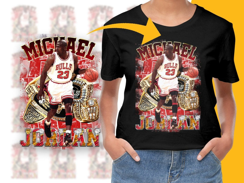 Legendary Chicago Bulls Basketball Player Michael Jordan Bootleg PNG File - Teepew