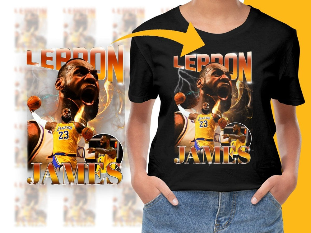 Legendary LeBron James Slam Dunk Bootleg PNG File - Teepew