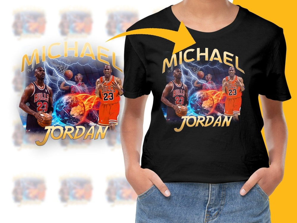 Legendary Michael Jordan Chicago Bulls Basketball Star Bootleg Graphic T-Shirt - Teepew