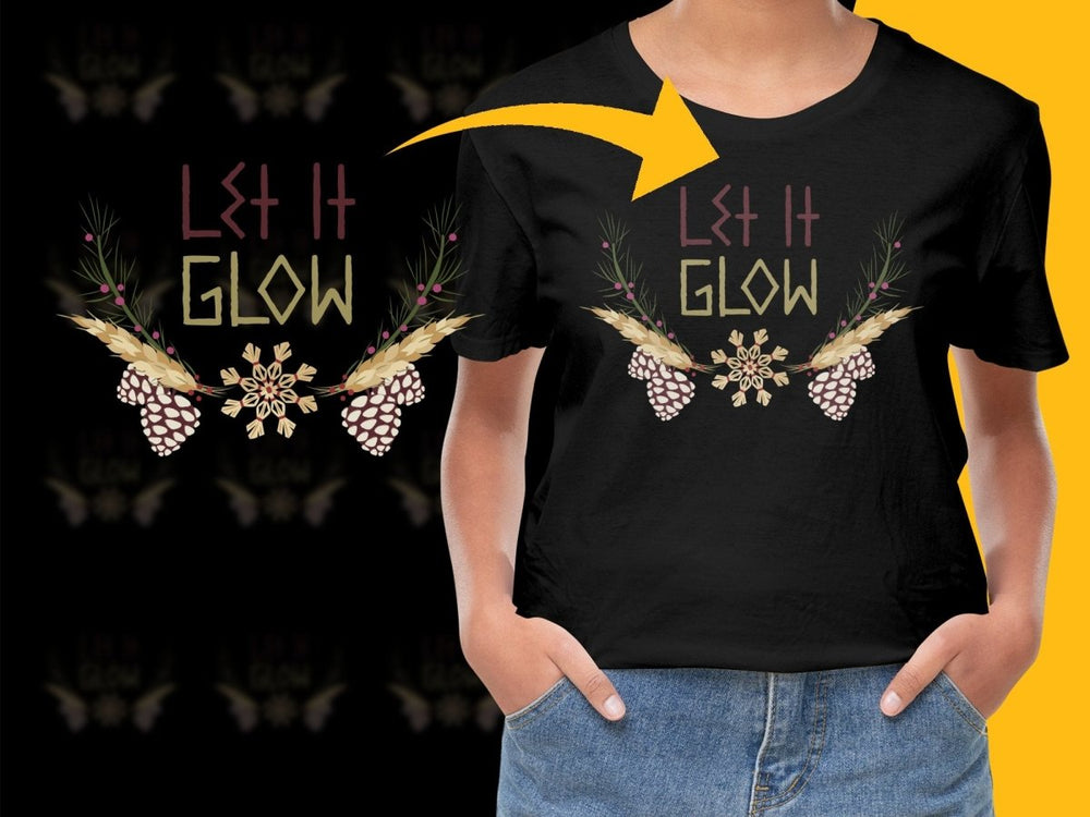 Let It Glow Christmas Theme Snowflake Design PNG File - Teepew