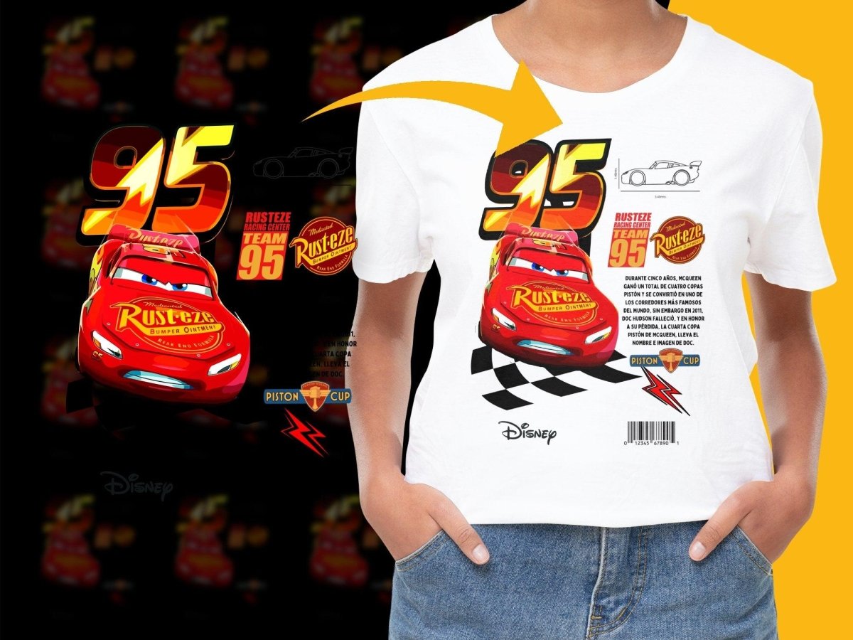Lightning McQueen Rust - eze Team 95 Disney PNG File - Teepew
