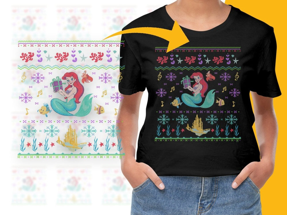 Little Mermaid Christmas Ariel and Friends PNG File - Teepew