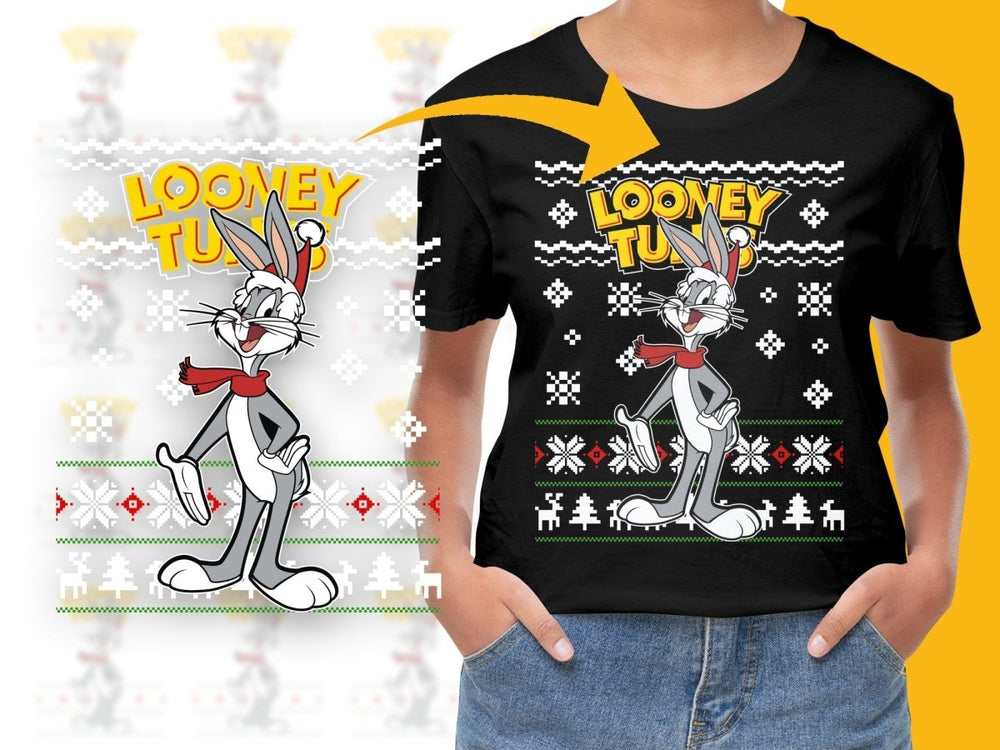 Looney Tunes Christmas Bugs Bunny Cartoon PNG File - Teepew