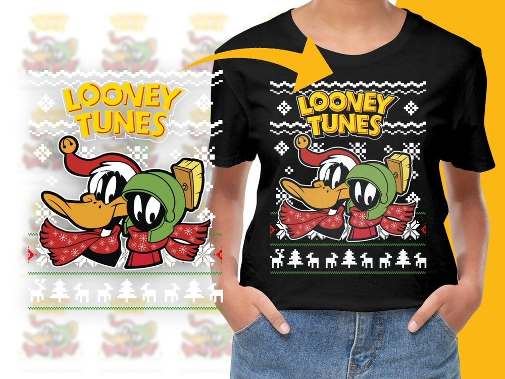 Looney Tunes Christmas Daffy Duck and Marvin PNG File - Teepew