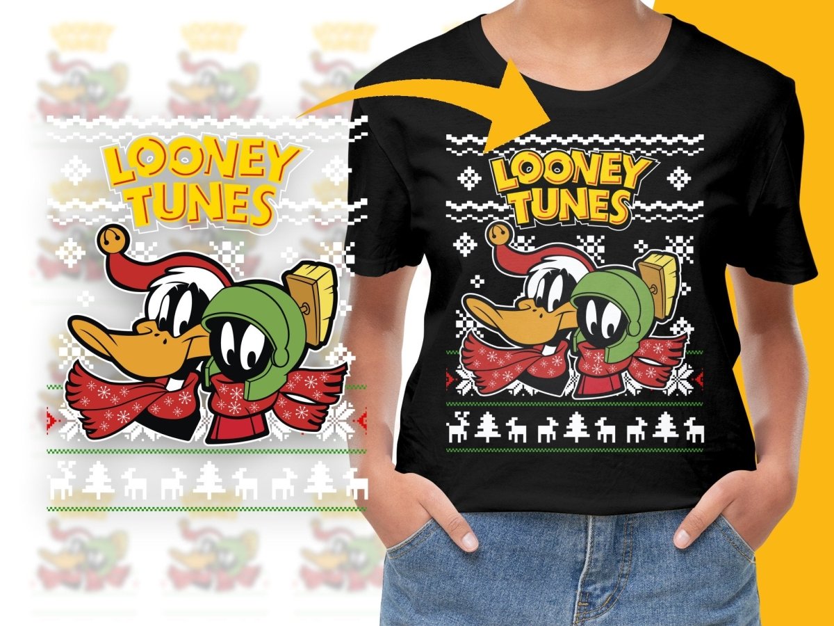 Looney Tunes Christmas Daffy Duck and Marvin PNG File - Teepew