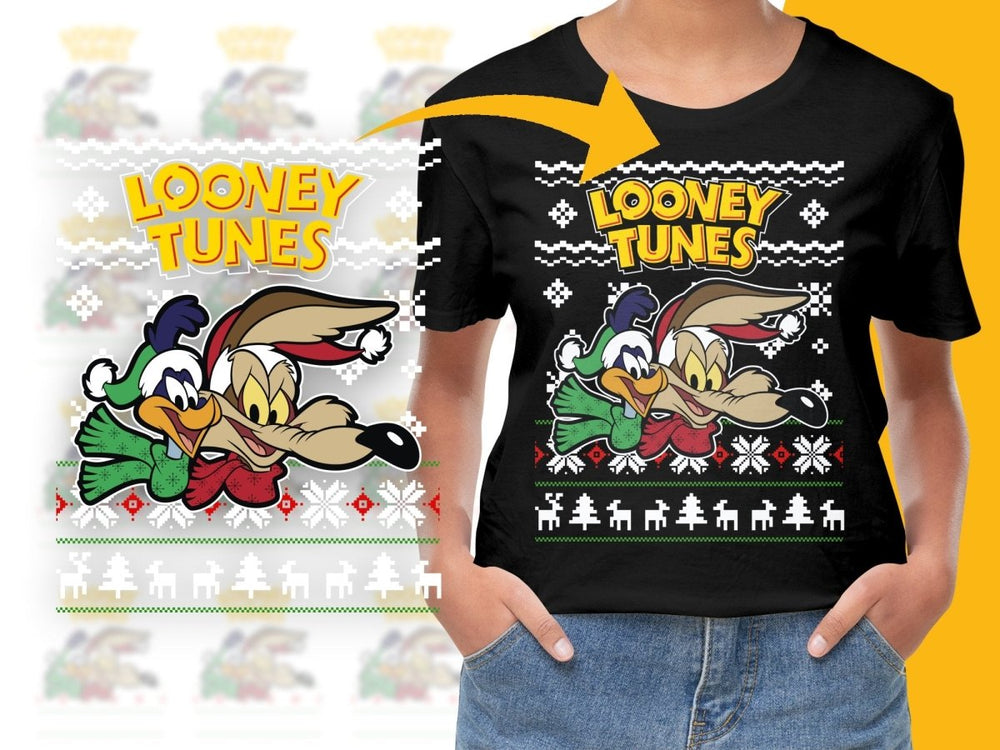Looney Tunes Christmas PNG File with Daffy Duck and Wile E Coyote - Teepew