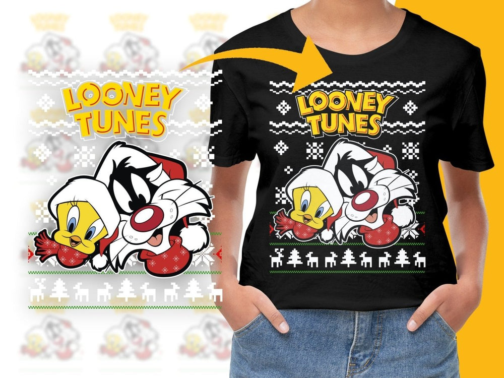 Looney Tunes Christmas Tweety Sylvester PNG File - Teepew