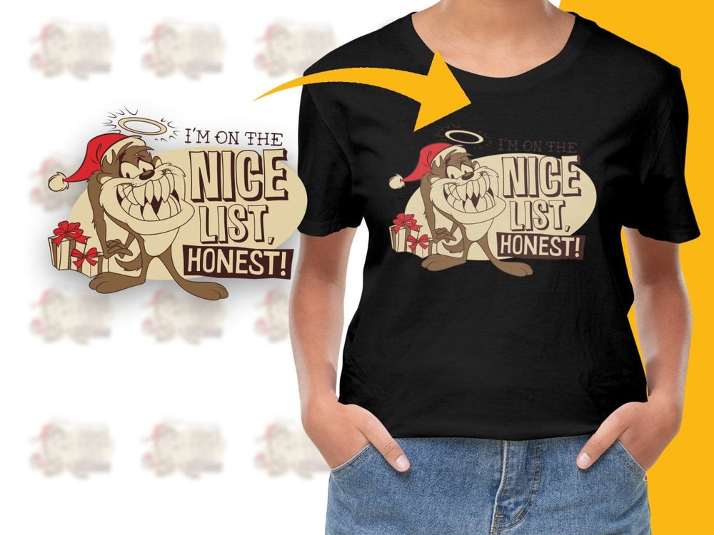 Looney Tunes Tasmanian Devil Christmas Nice List PNG File - Teepew