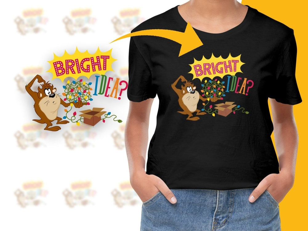 Looney Tunes Taz Bright Idea Christmas PNG File - Teepew