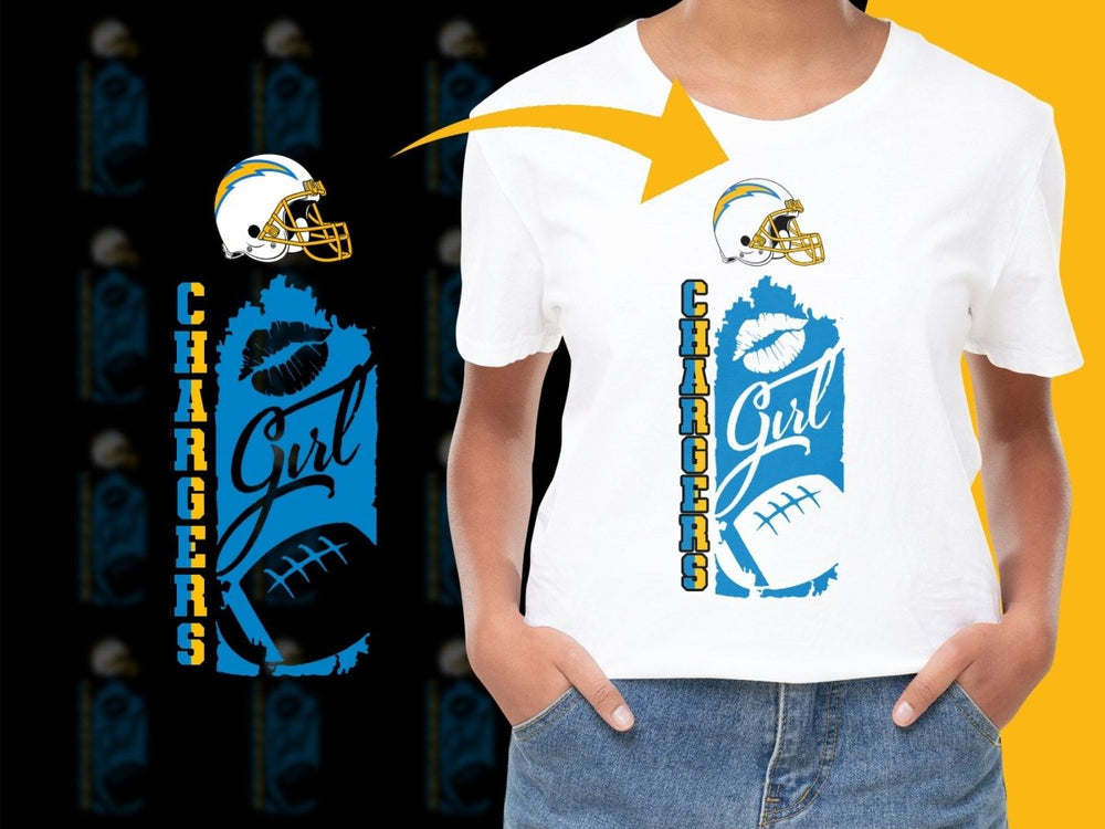 Los Angeles Chargers Girl Graphic PNG File - Teepew