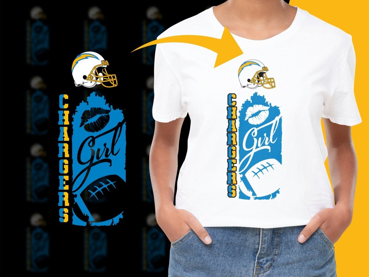 Los Angeles Chargers Girl Graphic PNG File - Teepew