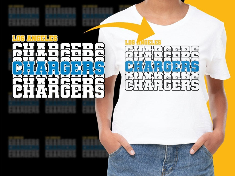 Los Angeles Chargers Graphic Design PNG File - Teepew