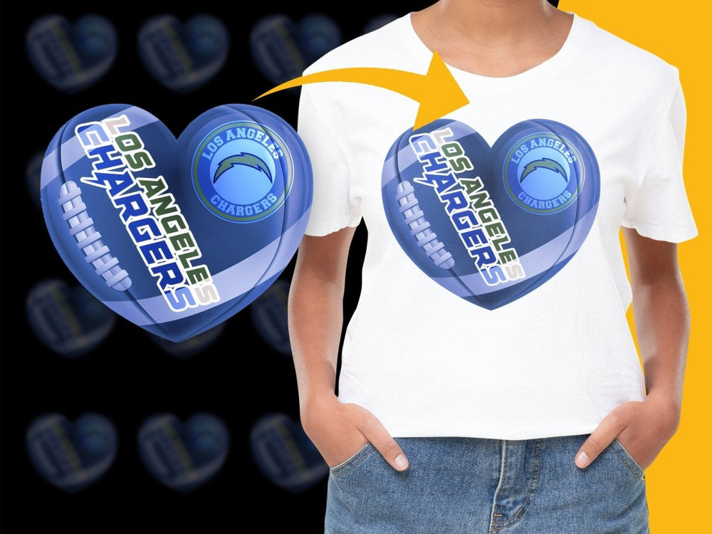 Los Angeles Chargers Heart Design Graphic PNG File - Teepew