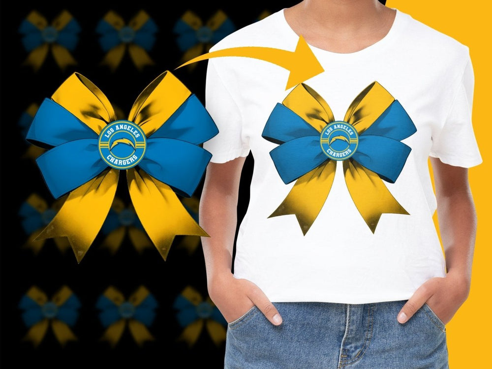 Los Angeles Chargers Logo Bow Design Graphic PNG File - Teepew