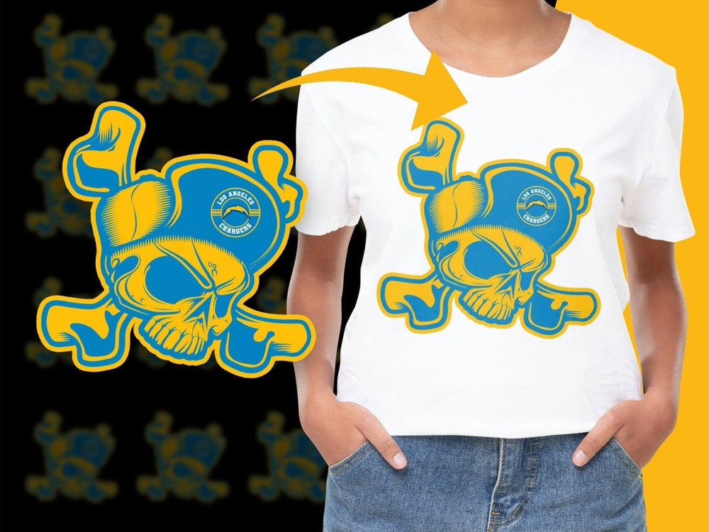 Los Angeles Chargers Skull and Crossbones PNG File - Teepew