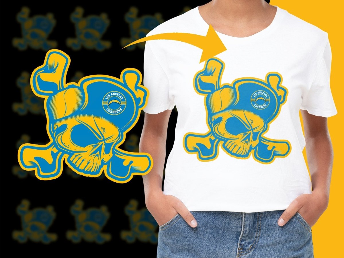 Los Angeles Chargers Skull and Crossbones PNG File - Teepew