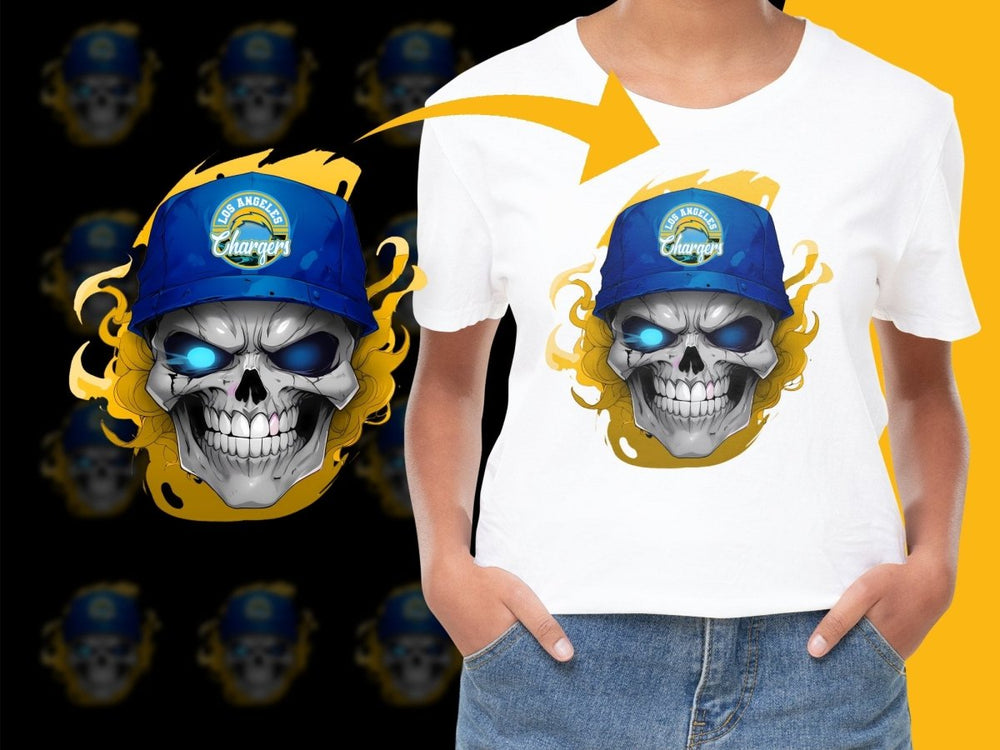 Los Angeles Chargers Skull Graphic Men's PNG File - Teepew