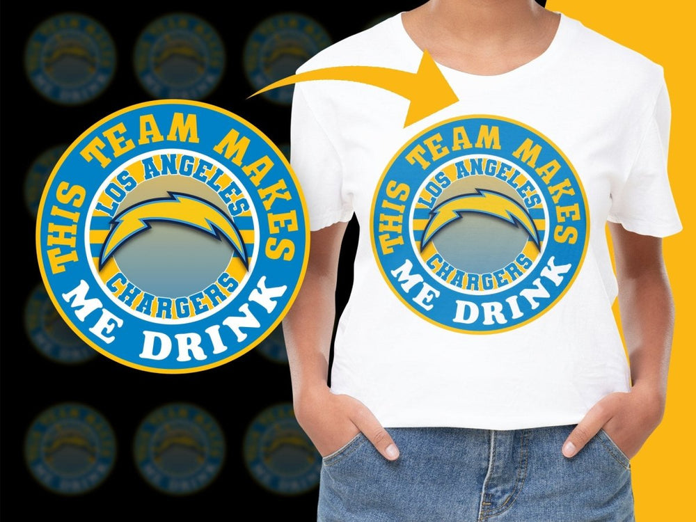 Los Angeles Chargers This Team Makes Me Drink PNG File - Teepew