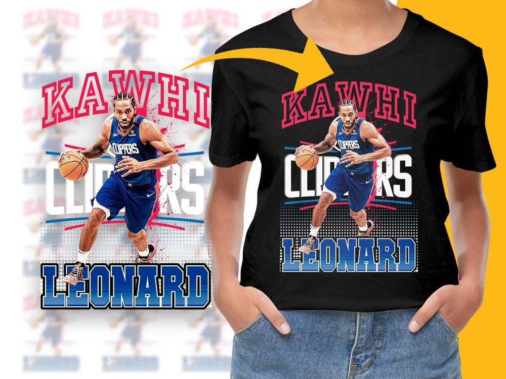 Los Angeles Clippers Kawhi Leonard Dribbling Stylish Basketball Star Bootleg PNG File - Teepew