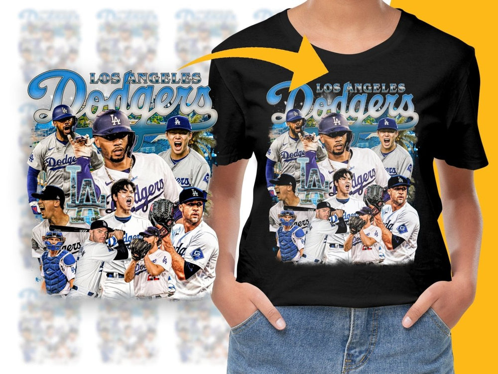 Los Angeles Dodgers Baseball Collage PNG File - Teepew
