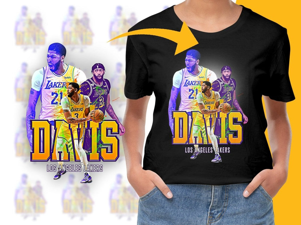 Los Angeles Lakers Anthony Davis Basketball Star Multi - Action Bootleg PNG File - Teepew