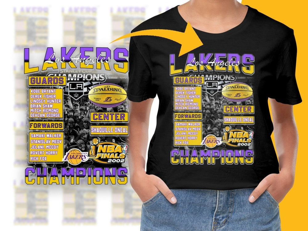 Los Angeles Lakers Champions NBA Finals 2002 Bootleg PNG File - Teepew