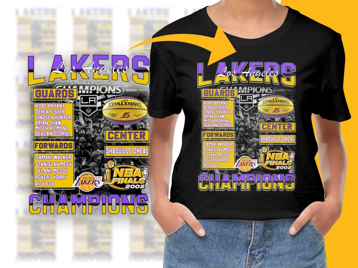 Los Angeles Lakers Champions NBA Finals 2002 Bootleg PNG File - Teepew